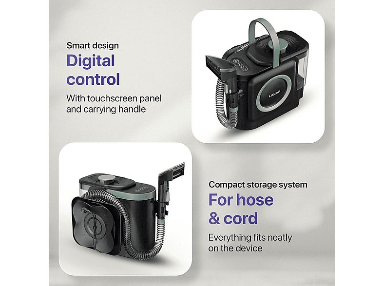 Limpiador de tapicerías - LUMAN A3 Pro, 1800 W, Potencia de succión 1800 W, Depósito 1800 ml, Verde — foto 6