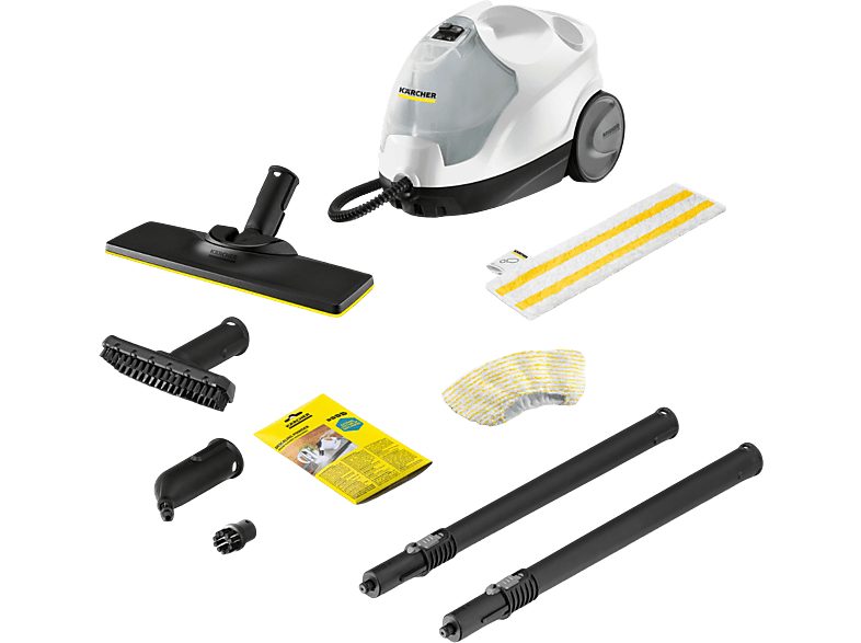 Limpiador vapor suelos - KARCHER 1.512-630.0, 2000 W, 0,8 l, 3,5 barbar, 100 m²m², Blanco