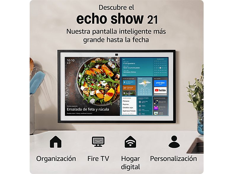 Pantalla inteligente con Alexa - Amazon Echo Show 15, Full HD de 15.6", con Alexa, Fire TV integrado y mando por voz Alexa, Negro — foto 2