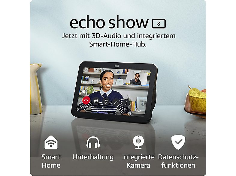 Pantalla inteligente con Alexa - AMAZON ECHO SHOW 8 (3N GEN) BLACK, Bluetooth, Amazon Alexa, zwart — foto 7