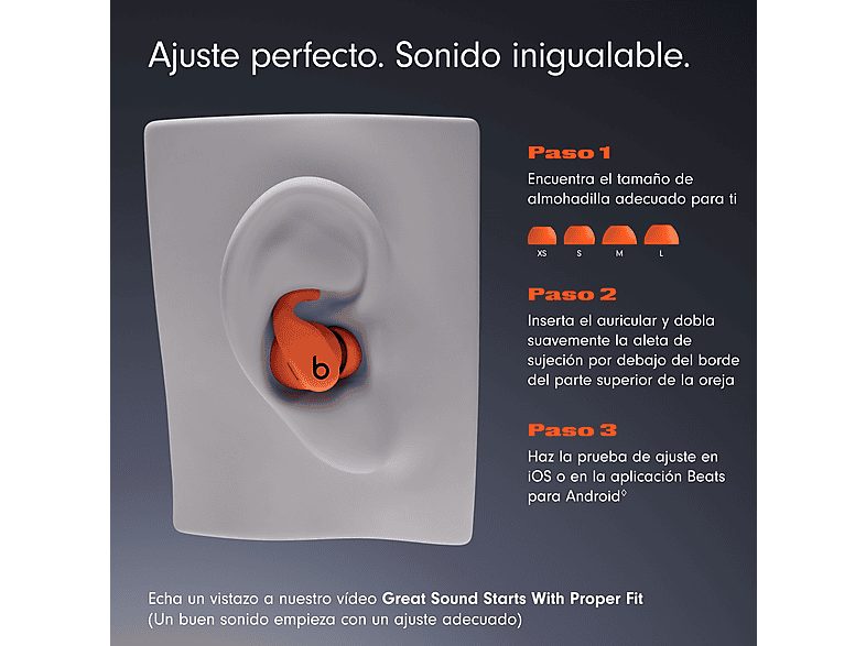 PowerBeats Fit (2025), Auriculares deportivos inalámbricos, True Wireless con aletas Secure-Fit, Apple, Android, Rosa — foto 3