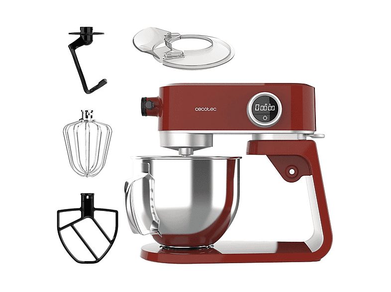 Robot amasador - Cecotec Twist&Fusion 4000 Luxury Red, 800 W, 8 Velocidades, Rojo — foto 2