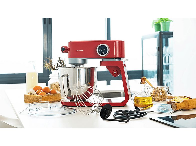 Robot amasador - Cecotec Twist&Fusion 4000 Luxury Red, 800 W, 8 Velocidades, Rojo — foto 3