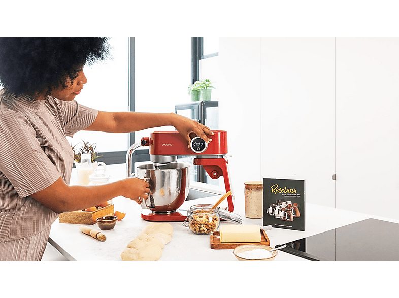 Robot amasador - Cecotec Twist&Fusion 4000 Luxury Red, 800 W, 8 Velocidades, Rojo — foto 5