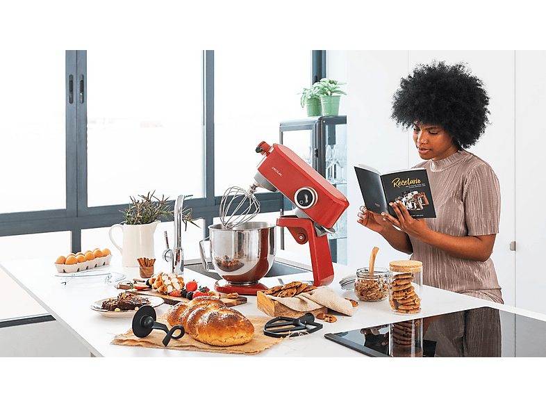 Robot amasador - Cecotec Twist&Fusion 4000 Luxury Red, 800 W, 8 Velocidades, Rojo — foto 6