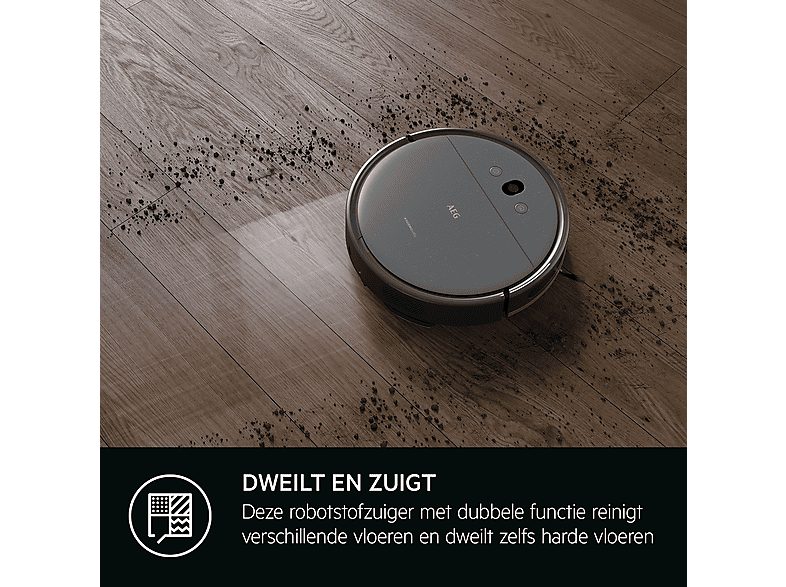 Robot aspirador - AEG AR61UW1DG, 14,4 V, Depósito 0,2 l, Autonomía 90 min, Gris Oscuro — foto 3