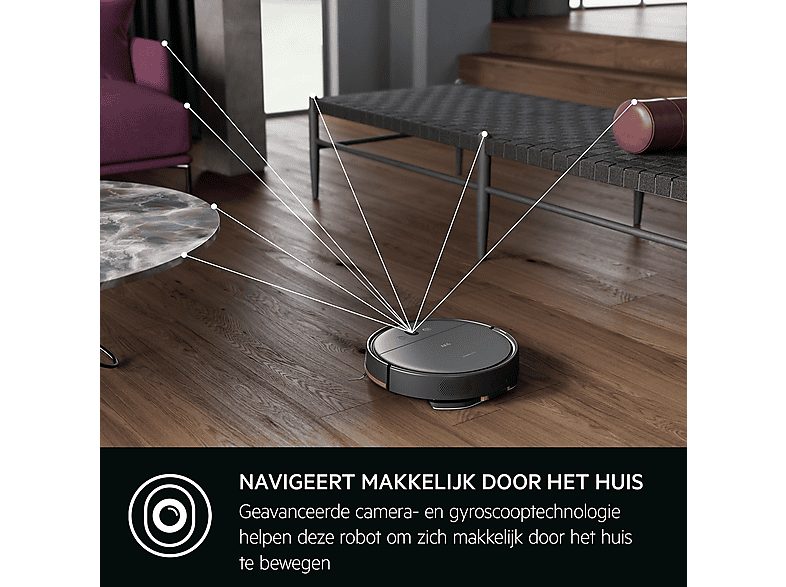 Robot aspirador - AEG AR61UW1DG, 14,4 V, Depósito 0,2 l, Autonomía 90 min, Gris Oscuro — foto 5