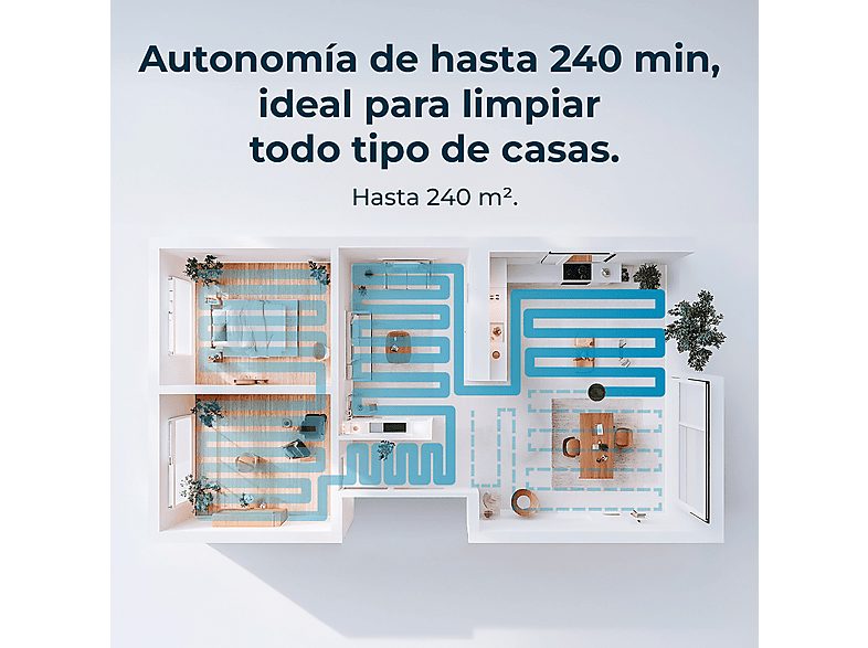 Robot aspirador - CECOTEC 9590 Spin Revolution Ultra Power Home, 1900 W, Potencia de succión 10000 kPa, Depósito 3 l, Autonomía 120 min, Multicolor — foto 7