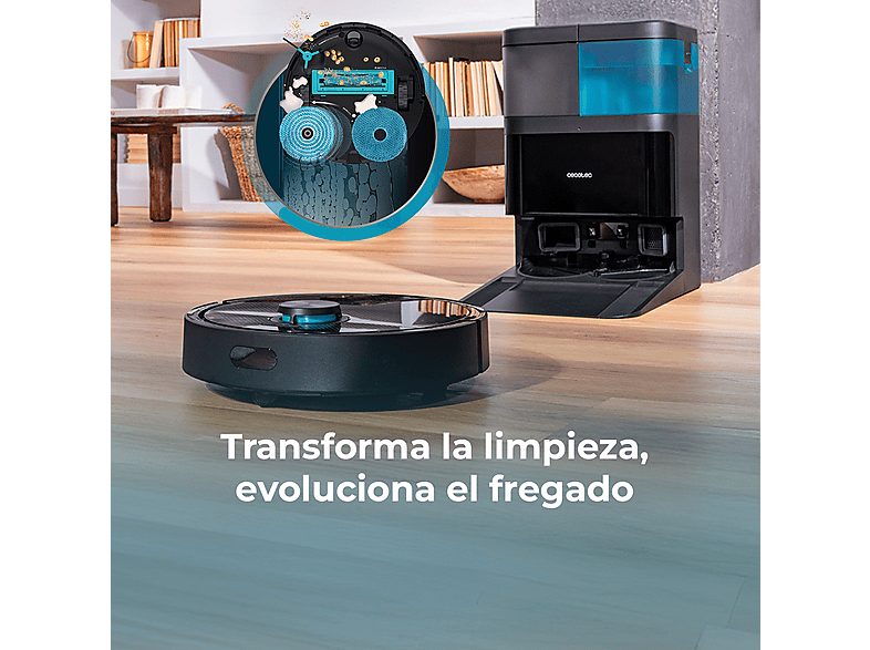 Robot aspirador - CECOTEC Conga 15090 Spin Revolution Home&Wash, 650 W, Potencia de succión 8 kPa, Depósito 500 ml, Autonomía 120 min, Multicolor — foto 4