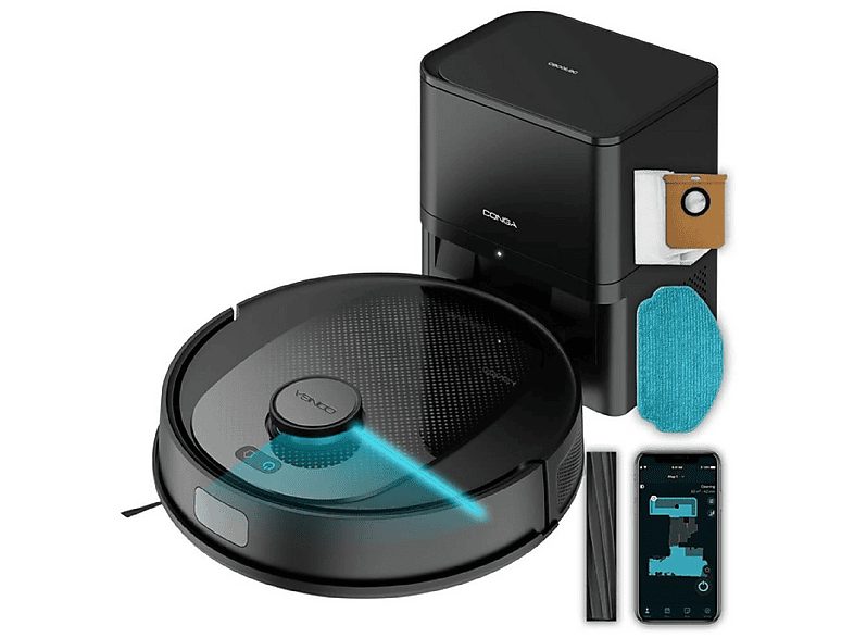 Robot aspirador - CECOTEC Conga 7690 Immortal Max Home M, 680 W, Potencia de succión 5000 kPa, Depósito 2,5 l, Autonomía 220 min, Negro — foto 5