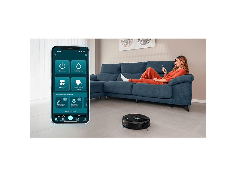 Robot aspirador - CECOTEC Conga 9590 Spin Revolution Ultra Power Home, 680 W, Depósito 3 l, Autonomía 120 min, Multicolor — foto 6