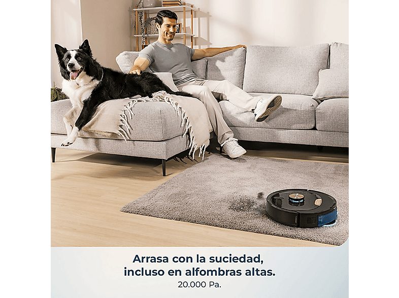 Robot aspirador - Cecotec Conga Y100 Spin AI, 20000 Pa, 220 m², Navegación láser, Autovaciado, Especial mascotas, Negro — foto 3