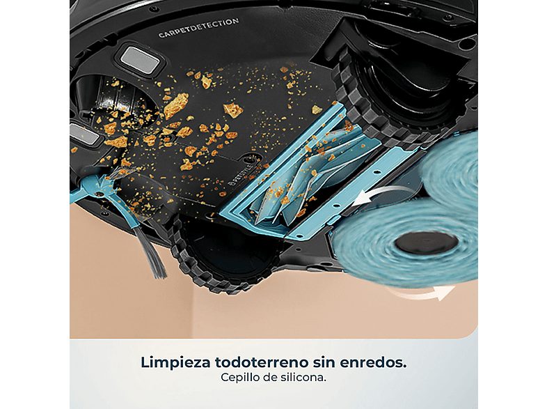 Robot aspirador - Cecotec Conga Y100 Spin AI, 20000 Pa, 220 m², Navegación láser, Autovaciado, Especial mascotas, Negro — foto 8