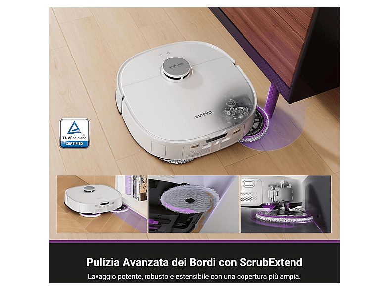 Robot Aspirador - EUREKA J15 ULTRA, 65 W, Potencia de succión 19000 kPa, Depósito 3 l, Autonomía 150 Min., White — foto 3