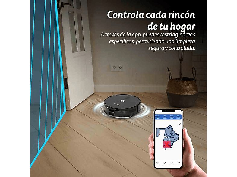 Robot Aspirador - GRUNKEL I-DANCERTURBOBRUSH, 45 W, Potencia de succión 5 kPa, Depósito 250 ml, Autonomía 150 Min., Black — foto 4