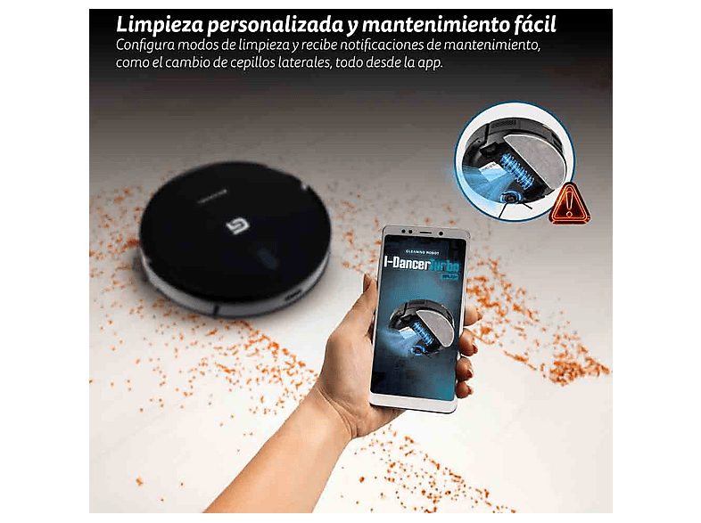 Robot Aspirador - GRUNKEL I-DANCERTURBOBRUSHDUST, 45 W, Depósito 250 ml, Autonomía 120 Min., Black — foto 4
