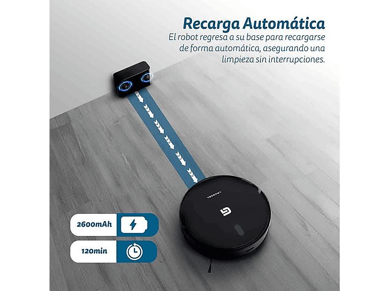 Robot Aspirador - GRUNKEL I-DANCERTURBOBRUSHDUST, 45 W, Depósito 250 ml, Autonomía 120 Min., Black — foto 5