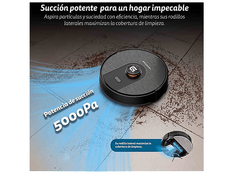 Robot Aspirador - GRUNKEL I-DANCERTURBOLASER, 45 W, Depósito 250 ml, Autonomía 150 Min., Black — foto 6