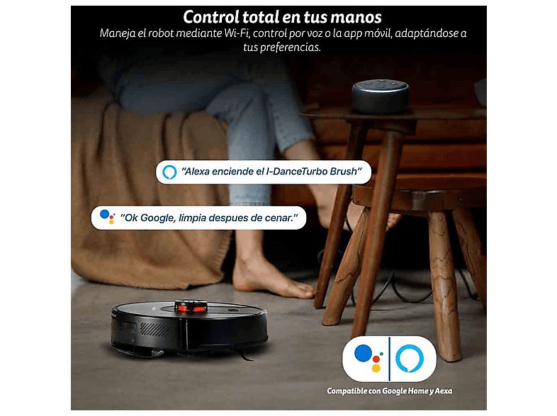 Robot Aspirador - GRUNKEL I-DANCERTURBOLASERDUST, 45 W, Potencia de succión 8000 kPa, Depósito 250 ml, Autonomía 120 Min., Black — foto 3