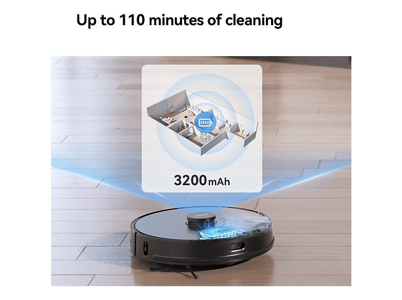 Robot aspirador - IMOU RV1, Potencia de succión 4500 kPa, Depósito 300 ml, Autonomía 110 min, Negro — foto 9