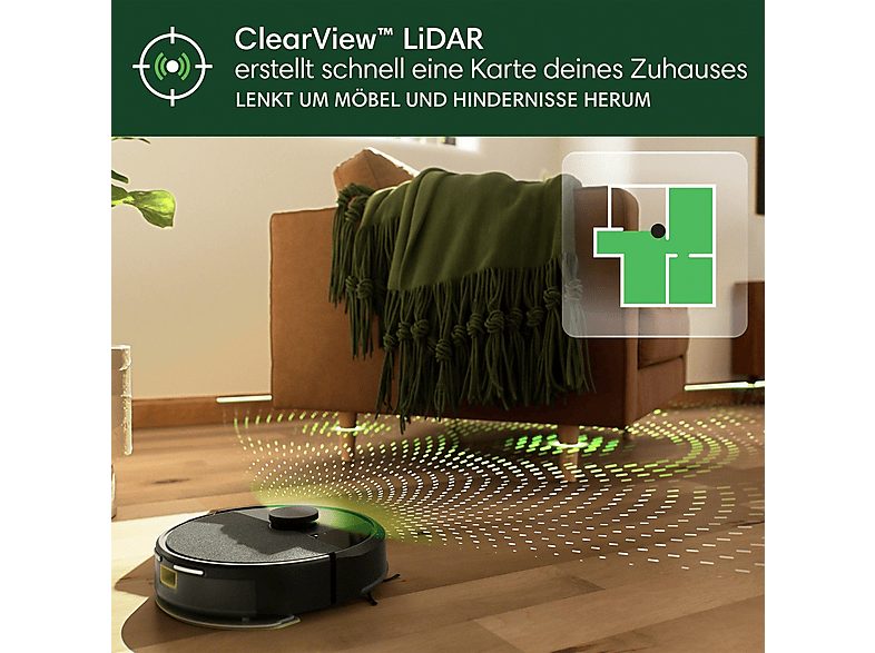 Robot aspirador - IROBOT 105 Combo, 120 W, Potencia de succión 7 kPa, Depósito 400 ml, Autonomía 120 min, Negro — foto 3