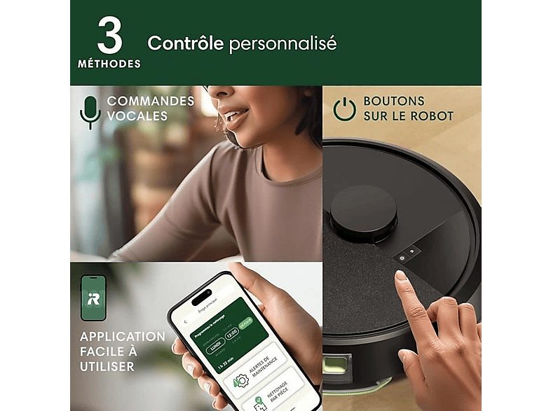 Robot aspirador - IROBOT 105 Combo, 120 W, Potencia de succión 7 kPa, Depósito 400 ml, Autonomía 120 min, Negro — foto 8