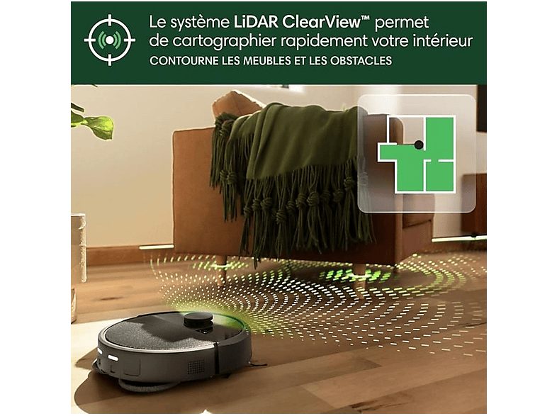 Robot aspirador - IROBOT Roomba 405 Combo Plus, 120 W, Potencia de succión 7 kPa, Depósito 295 ml, Autonomía 3 h, Negro — foto 6