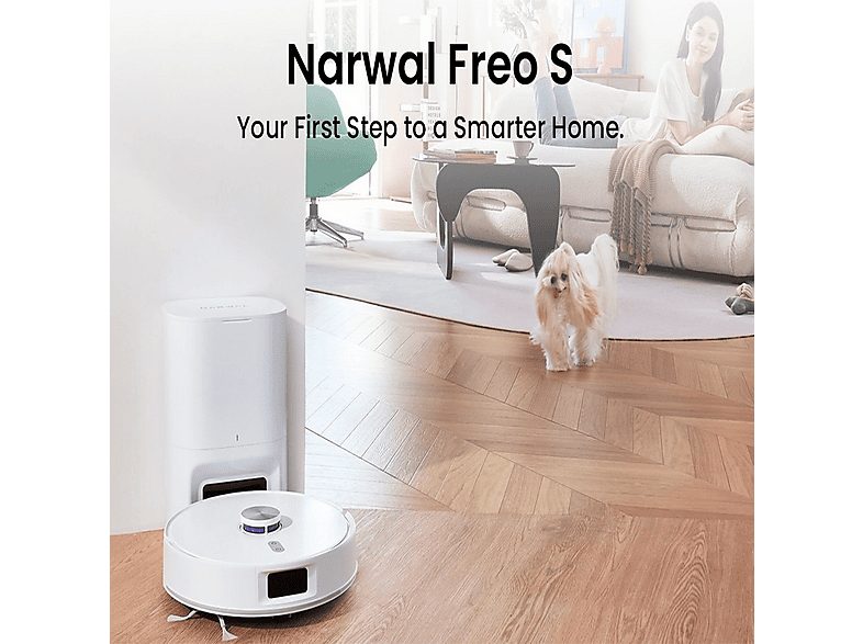 Robot aspirador - NARWAL Freo S, 45 W, Potencia de succión 8 kPa, Depósito 250 ml, Autonomía 210 min, Blanco — foto 2