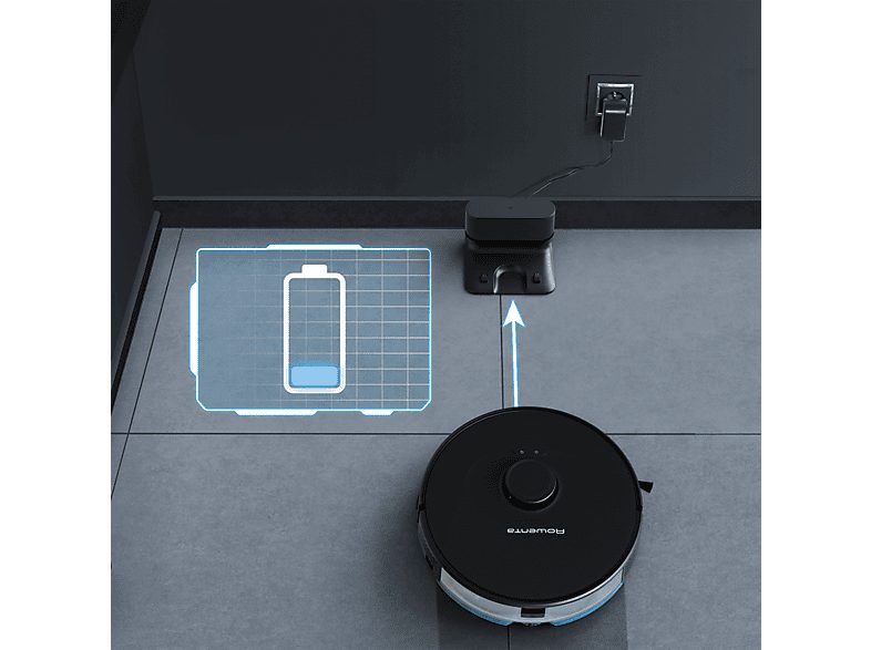Robot aspirador - ROWENTA RR8575WH, 8575 W, Potencia de succión 2,7 kPa, Depósito 4,1 l, Autonomía 120 min, Negro — foto 7