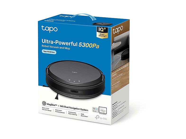 Robot aspirador - TP-LINK Tapo RV20 Max, 1 kW, Potencia de succión 5300 kPa, Depósito 1 l, Autonomía 1min, Negro — foto 5