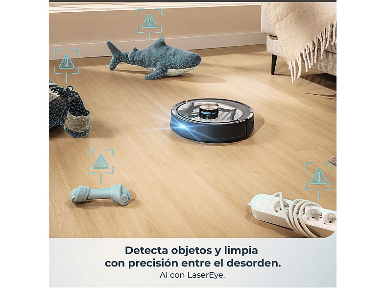 Robot friegasuelos - Cecotec Conga M100 Spin AI, Navegación inteligente IA, Programable, Negro — foto 2