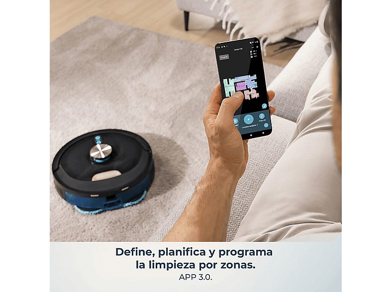 Robot friegasuelos - Cecotec Conga M100 Spin AI, Navegación inteligente IA, Programable, Negro — foto 8