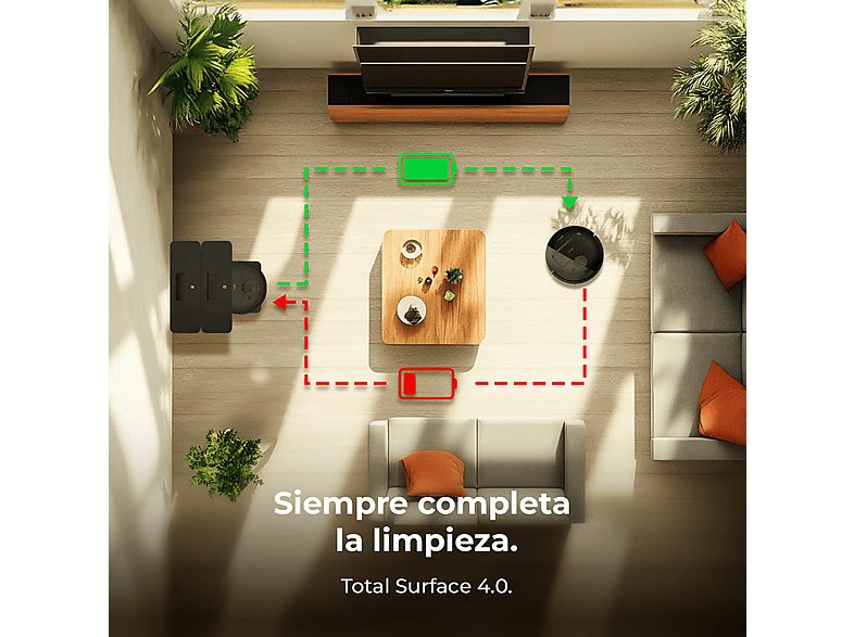 Robot friegasuelos - Cecotec Conga X50, 50 W, 240 min autonomía, Navegación láser, Fregado spin, 15000 Pa, Negro — foto 11