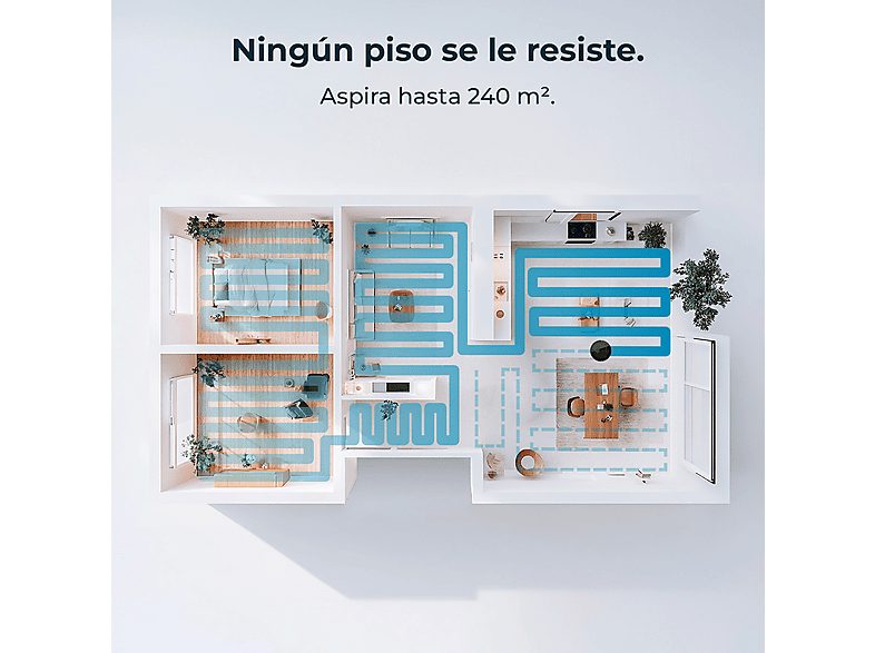 Robot friegasuelos - Cecotec Conga X50, 50 W, 240 min autonomía, Navegación láser, Fregado spin, 15000 Pa, Negro — foto 9