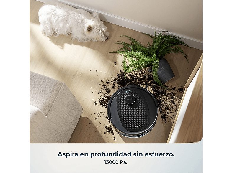 Robot friegasuelos - Cecotec Conga Y80, Navegación inteligente, Programable, 13000 Pa succión, Base de 2,5L, Cepillo para mascotas, Negro — foto 4