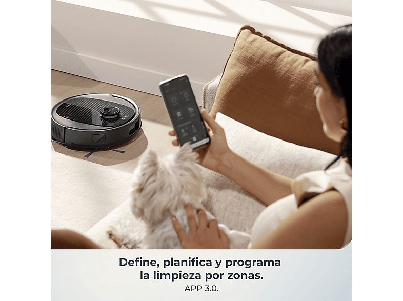 Robot friegasuelos - Cecotec Conga Y80, Navegación inteligente, Programable, 13000 Pa succión, Base de 2,5L, Cepillo para mascotas, Negro — foto 8