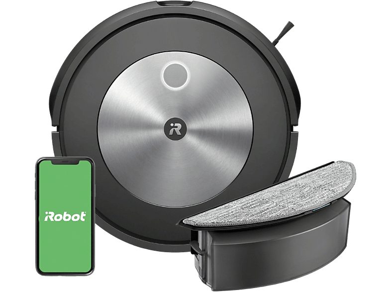 Robot friegasuelos - IROBOT J517840 MPN, 33 W, Potencia de succión 30 W, Depósito 389 ml, Autonomía 72 min, Grafito — foto 2