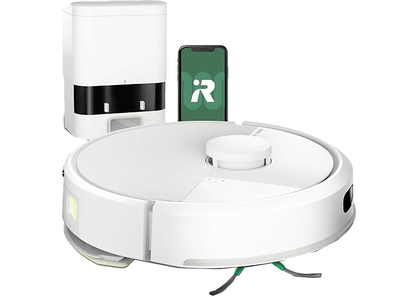 IROBOT ROOMBA Robot friegasuelos - iRobot Roomba® 105 Combo Y351240, 12.8V, Capacidad de la Base 75 días, Autonomía 2h, Blanco