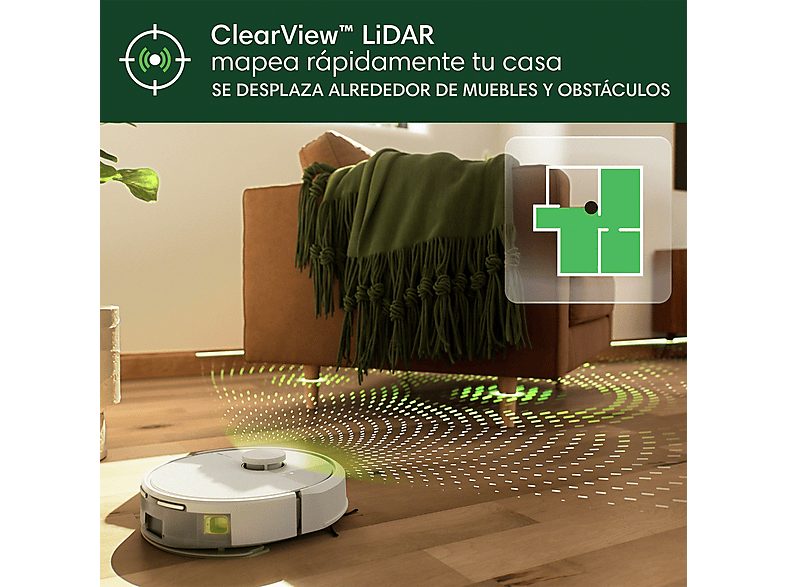 Robot friegasuelos - iRobot Roomba® 105 Combo Y351240, 12.8V, Capacidad de la Base 75 días, Autonomía 2h, Blanco — foto 10