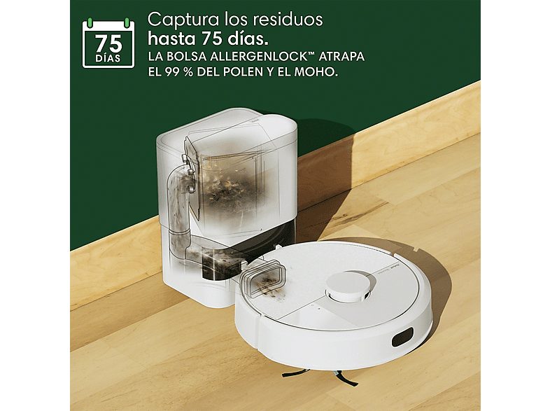 Robot friegasuelos - iRobot Roomba® 105 Combo Y351240, 12.8V, Capacidad de la Base 75 días, Autonomía 2h, Blanco — foto 9