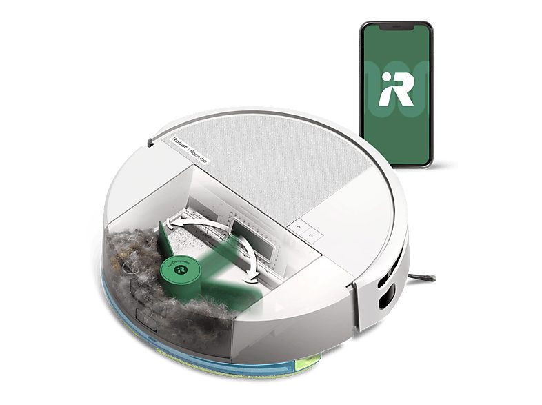 Robot friegasuelos - iRobot Roomba 205 Combo DustCompactor, 1820 ml, 12.8 V, Autonomía 3 h, 63 dB(A), Blanco — foto 2