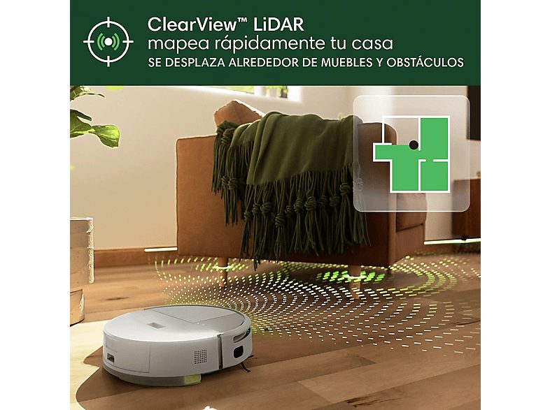 Robot friegasuelos - iRobot Roomba 205 Combo DustCompactor, 1820 ml, 12.8 V, Autonomía 3 h, 63 dB(A), Blanco — foto 3