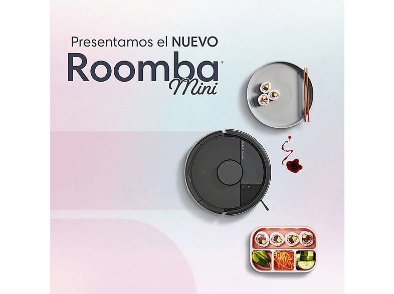 Robot friegasuelos - iRobot Roomba® Mini, 7 kPa Succión, Autonomía 1.5 h, Sistema de Navegación con LiDAR, Base  Autoempty, Negro — foto 2