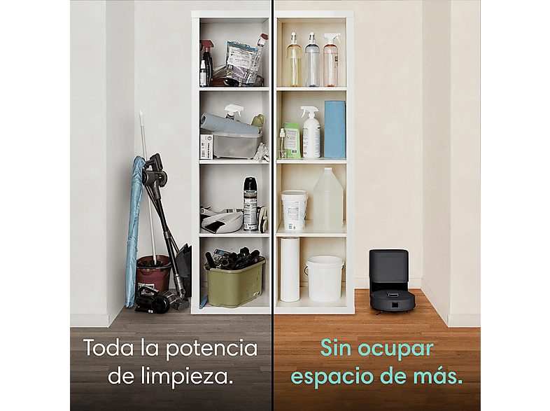 Robot friegasuelos - iRobot Roomba® Mini, 7 kPa Succión, Autonomía 1.5 h, Sistema de Navegación con LiDAR, Base  Autoempty, Negro — foto 5