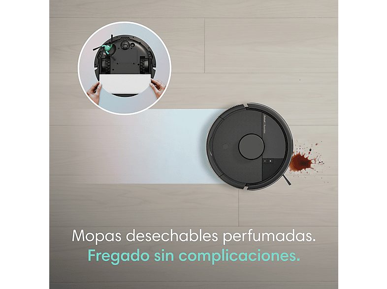 Robot friegasuelos - iRobot Roomba® Mini, 7 kPa Succión, Autonomía 1.5 h, Sistema de Navegación con LiDAR, Base  Autoempty, Negro — foto 8
