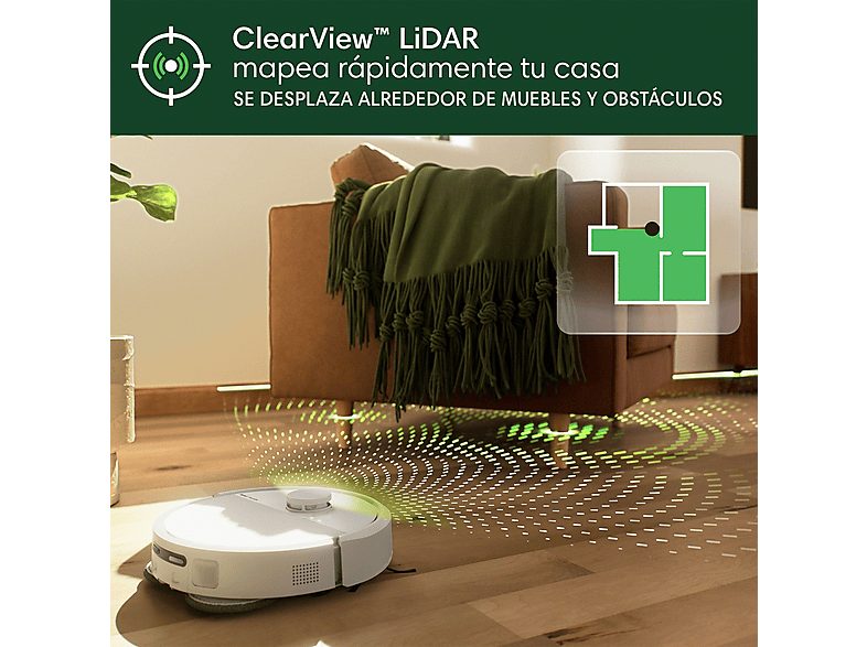 Robot friegasuelos - iRobot Roomba® Plus 405 Combo, 295 ml Depósito Polvo, 3l Depósito Agua Base, 3h Autonomía, Blanco — foto 5