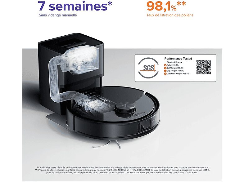 Robot friegasuelos - ROBOROCK Q10 VF+, 45 W, Potencia de succión 10000 kPa, Depósito 0,5 l, Autonomía 150min, Negro — foto 4