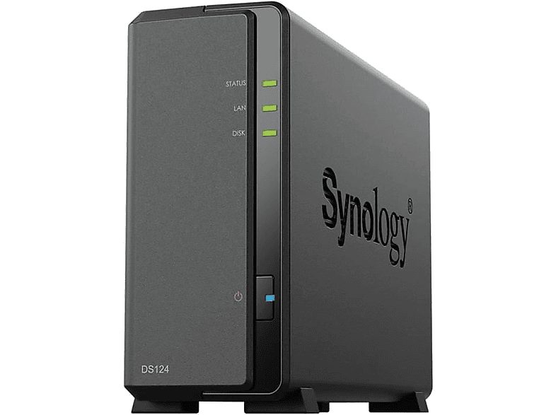 Servidor NAS  - DS124 SYNOLOGY, HDD, 108 TB (máx.), 1000 Mbps Negro