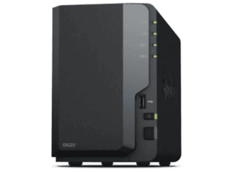 Servidor NAS  - DS223 SYNOLOGY, HDD, SSD Negro