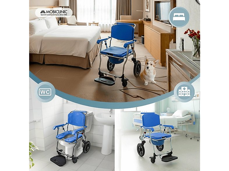 Silla de baño - MOBICLINIC Babor, 10,6 kg, Azul — foto 3